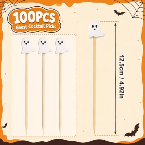 Halloween Ghost Cocktail Picks Set of 100 Food & Drink Decorations