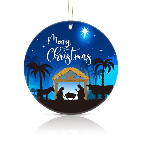 Religious Christmas Nativity Scene Ornament Tree Decoration Style 2 - 3 Inch
