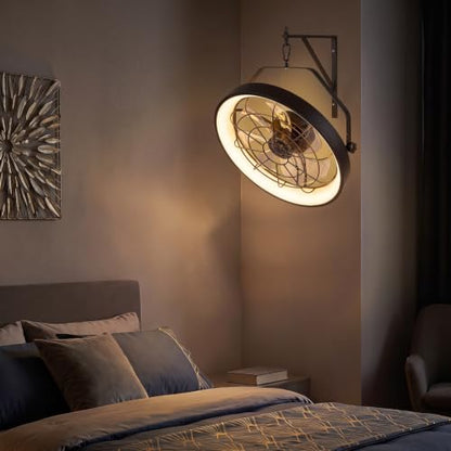 20-Inch Wall Mounted Fan with Dimmable LED Light, 6-Speed & Timer - Variation of THIS listing