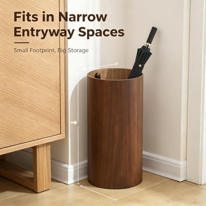 Vintage Solid Wood Umbrella Stand with Drip Tray - 50x25cm