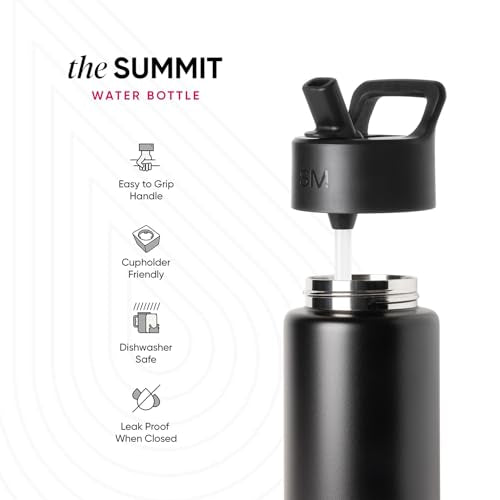 Simple Modern 22oz Checkered Insulated Water Bottle with Straw - Espresso Checkmate
