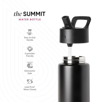 Simple Modern 22oz Checkered Insulated Water Bottle with Straw - Espresso Checkmate