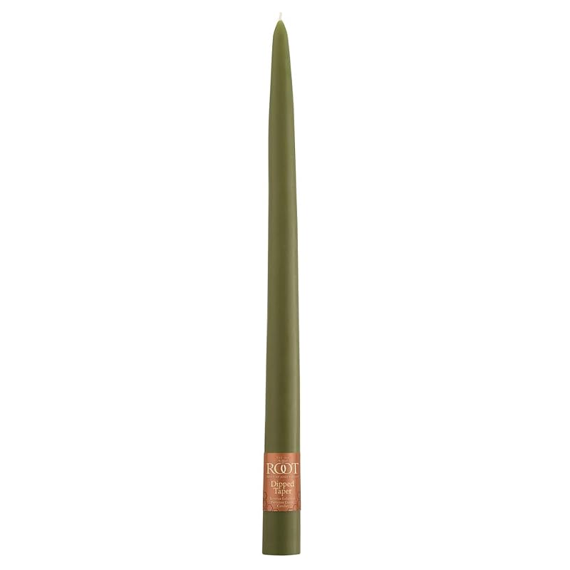 Unscented Taper Candles, 12" Dark Olive - 12-Count (Variation: Dark Olive + Contemporary)