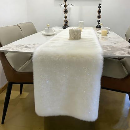 Faux Fur Table Runner Fluffy Christmas Wedding Decor 11.8x48 Inch - Variation of THIS listing