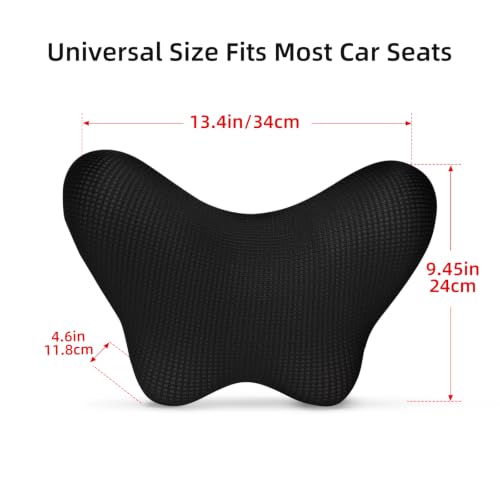 Definitely Comfy Car Headrest Pillow Wing Black with Adjustable Strap