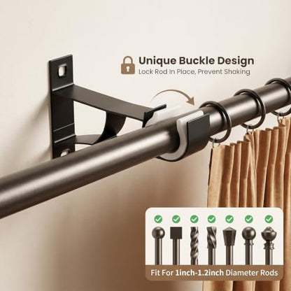 Heavy Duty Aluminum Curtain Rod Brackets Wall Mount Holders - 30 Pcs