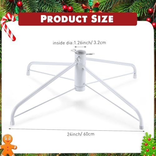 Metal Christmas Tree Stand White 24 Inch for Artificial Trees - Adjustable, Sturdy