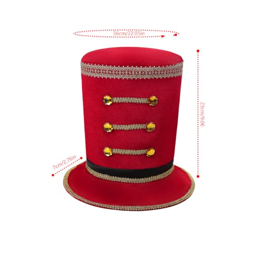 Christmas Nutcracker Hat Tree Topper - Red Festive Holiday Decor