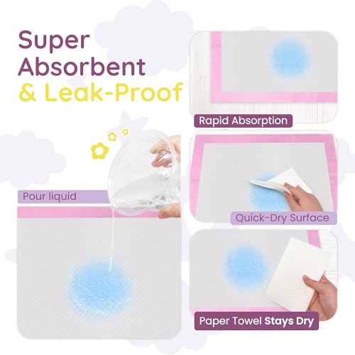 Disposable Baby Changing Pads 110 Pack, 13x18 Inch, Leak-Proof & Soft