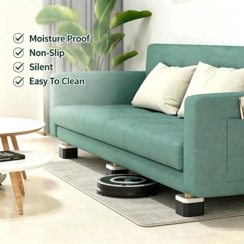 3.1 Inch Bed Risers Black Square Furniture Risers for 1100 lbs - 4 Pack