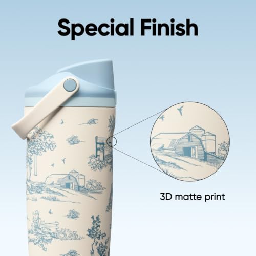 Insulated Stainless Steel Water Bottle with 2-in-1 Spout - 30 oz