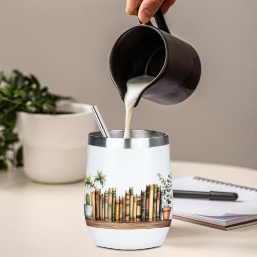 Book Decor Wine Tumbler - Floral 1589 Stainless Steel Travel Mug