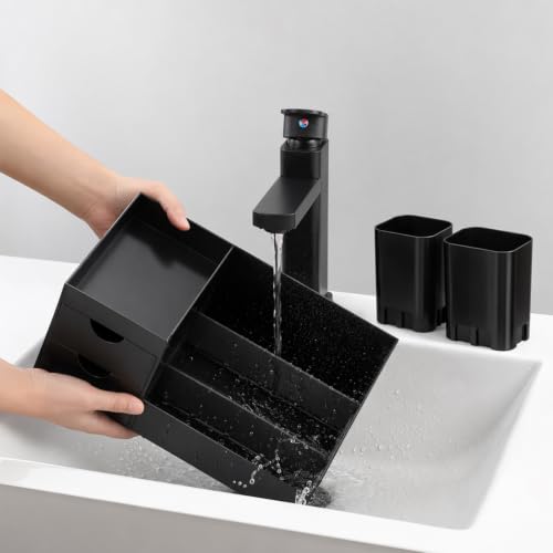Men's Cologne Organizer with Removable Holders - Black, Bathroom & Vanity Storage