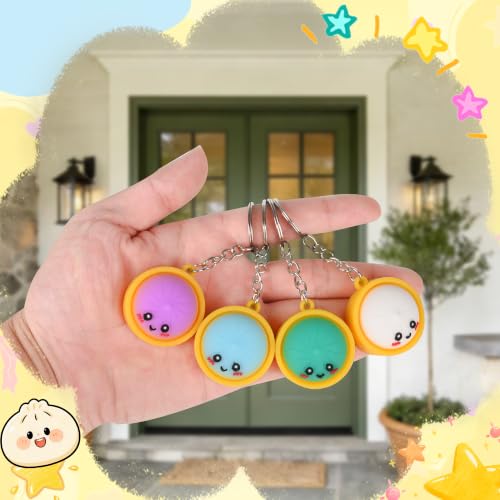 Mini Dumpling Keychains Set - 60 Colorful Food-Themed Bag Charms