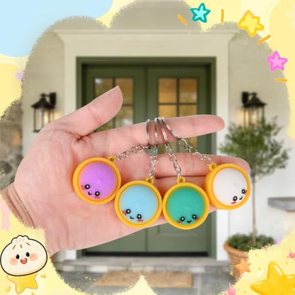 Mini Dumpling Keychains Set - 60 Colorful Food-Themed Bag Charms