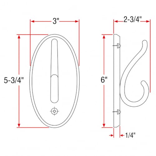 Double Bathroom Robe Hook White - Wall Mount Shower & Closet Accessory