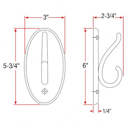 Double Bathroom Robe Hook White - Wall Mount Shower & Closet Accessory