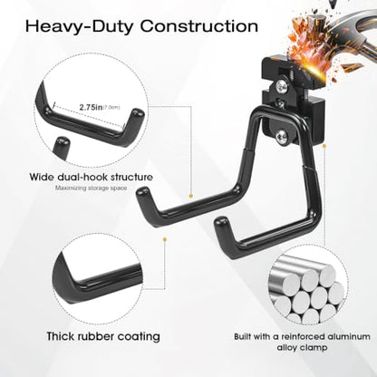 Heavy Duty Molle Panel Hook with Dual Rubber-Coated Hooks - 2 Pack