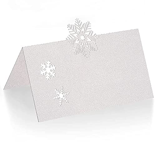 48 Pcs Snowflake Table Cards for Christmas Weddings Party Place Settings