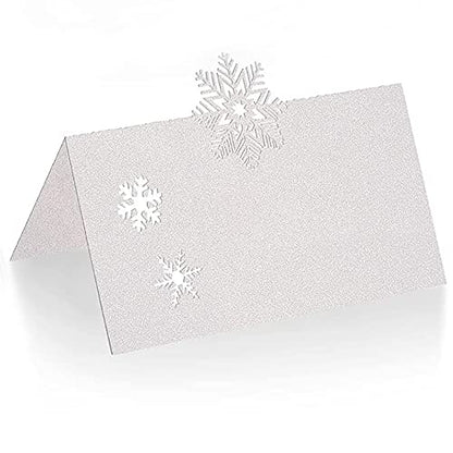 48 Pcs Snowflake Table Cards for Christmas Weddings Party Place Settings
