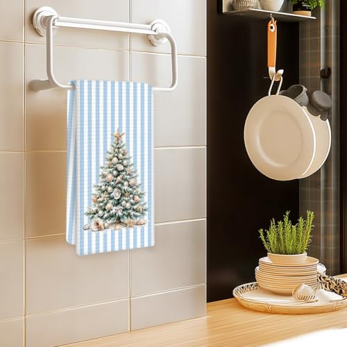 Christmas Kitchen Hand Towels Set of 2 - Beach Holiday Decor, 16x24 Inches - Festive Reindeer & Snowflake Pattern - Variation of Christmas 6