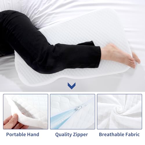 MABOZOO Memory Foam Knee Pillow for Side Sleepers Hip Pain,Trapezoidal Between Leg Pillow for Lower Back Pin Relief and Pregnancy Support,Spine Alignment,Ankle and Back Support