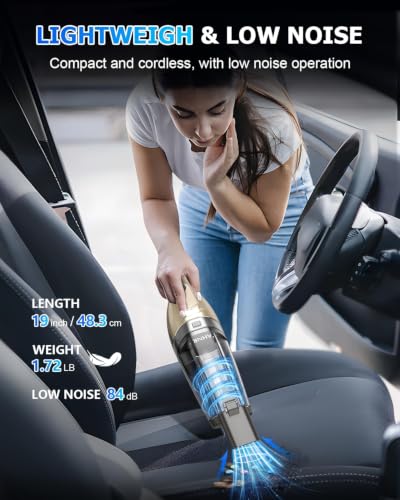 Cordless Handheld Car Vacuum Cleaner with Powerful 16KPA Suction & Accessories