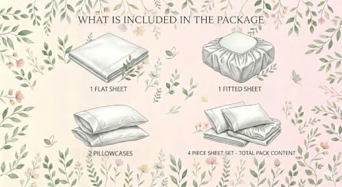 Organic Cotton Queen Bed Sheet Set Sky Blue 600 TC 4-Piece with Deep Pockets