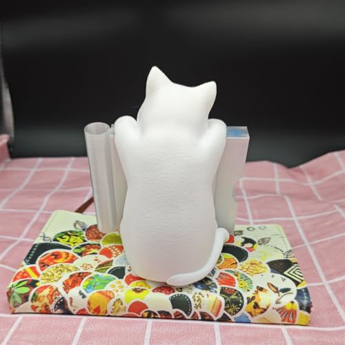 Cat Sticky Note Holder Dispenser - White, Black, Blue, Pink & More Variations