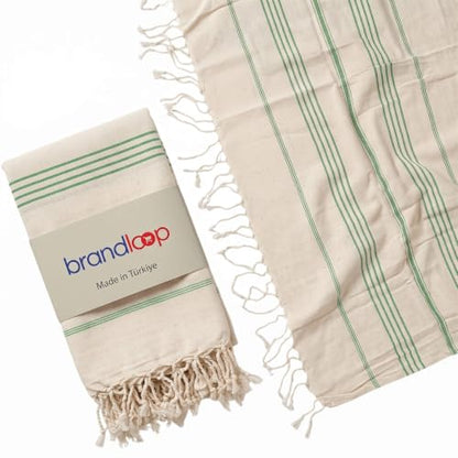 Grassgreen 2-Piece Turkish Cotton Beach Towels - Fast Drying, Super Absorbent, Travel & Spa Essential