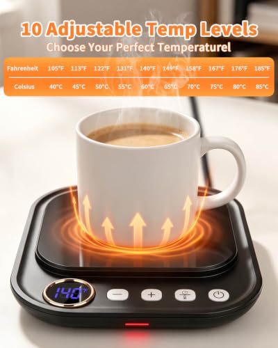 Coffee Mug Warmer Desk Heater with Adjustable Temperature & Timer