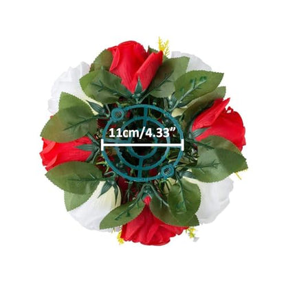 Artificial Rose Balls Set - Red & White for Centerpieces, 10 Pack