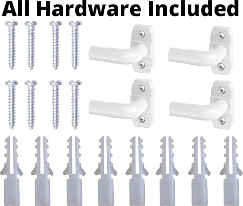 2Pack Adjustable White Curtain Rods for French Doors & Small Windows - 28-48in