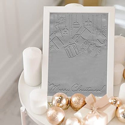 Christmas Background Embossing Folder GIFT - Bell Snowflake Frame DIY Craft Stencil