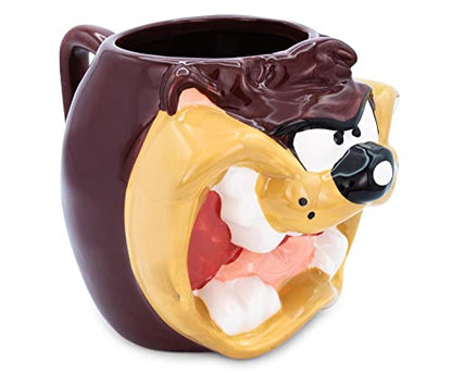 Looney Tunes Taz Face Ceramic Mug - 24 Ounces, 3D Sculpted, Licensed Gift
