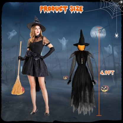 Halloween Outdoor Decorations Glowing Witches Set of 3 - Black Variation