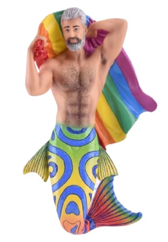 Merman Ornament Father Pride - Hand Painted Resin Holiday Decor