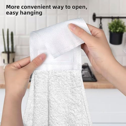 2pcs Absorbent Hanging Kitchen Hand Towels with Loop - Yorkie Floral Pattern