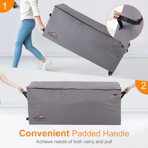 NettyPro Large Rolling Cushion Storage Bags with Wheels & Handle - 50L Grey