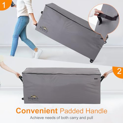 NettyPro Large Rolling Cushion Storage Bags with Wheels & Handle - 50L Grey