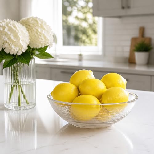 Artificial Lemons Set of 7 - Lifelike Fake Citrus for Home Decor, Yellow