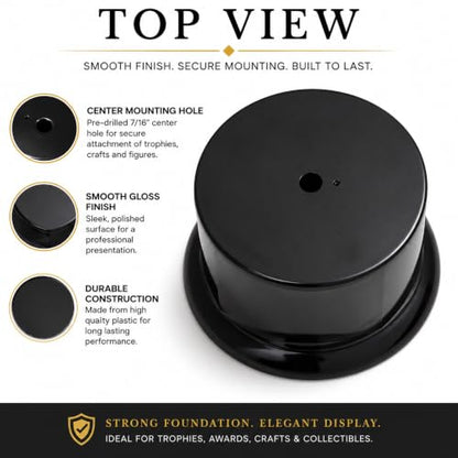 Small Black Gloss Display Pedestal Stand for Trophies Figurines Crafts