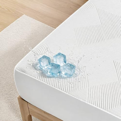 Waterproof Mattress Protector Queen Size Cooling Bed Cover - SureFit White
