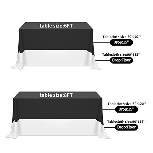 Fokitut 6 Pack Rectangular Tablecloth 90x132 Inch Red Stain & Wrinkle Resistant Polyester