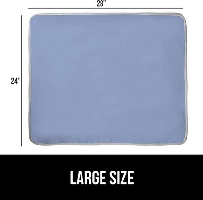 GORILLA GRIP The Original Ironing Board Cover and Pad, Silicone Coating, 400°F Scorch Resistant Thick Padding, Heavy Duty Iron Covers Standard Boards, Hook and Loop Fastener Strap, Blue 28x24