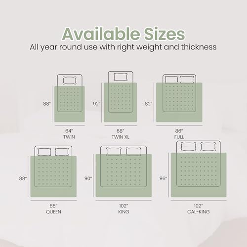 Utopia Bedding Comforter Duvet Insert, Quilted Comforter with Corner Tabs, Box Stitched Down Alternative Comforters Queen Size (Sage Green, Pack of 4)
