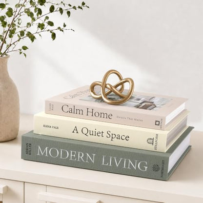 Faux Book Storage Boxes Set of 3 - Sage Green Decorative Home Decor