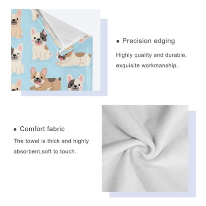 Cartoon Puppy Dogs Bath Towel Set - Cotton & Microfiber, Soft & Absorbent