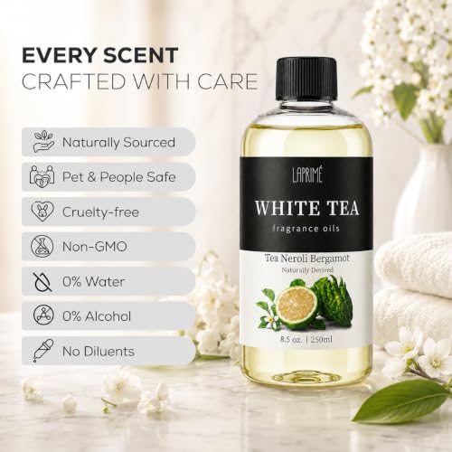 White Tea Luxury Diffuser Oil Refill 4.1 Fl Oz - Hotel-Inspired Fragrance