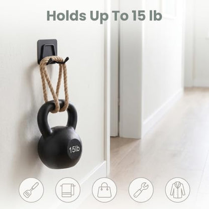 Self-Adhesive Stainless Steel Wall Hooks 3-Pack Heavy Duty Organizer